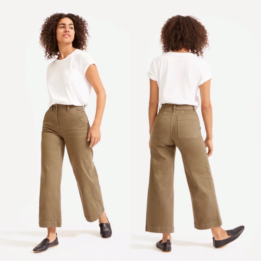 Everlane The Wide Leg Crop Pant in Ochre